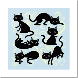 cute cat positions Posters and Art